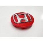 Center cap pour mag  Honda Civic    (Rouge et chrome)